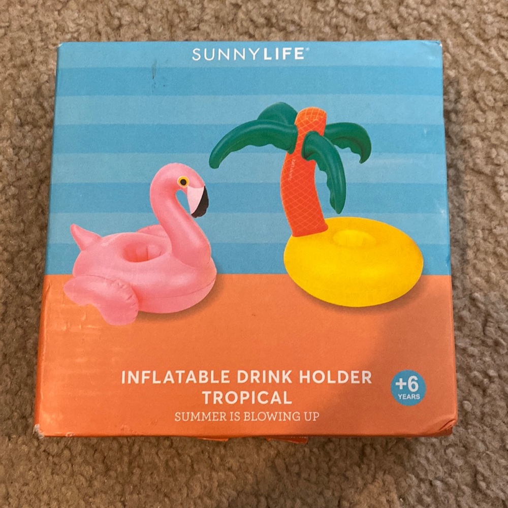 Inflatable tropical drink holder